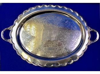 Large Vintage Silver Plate Serving Tray