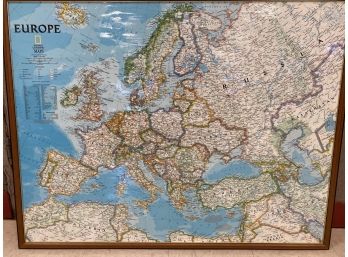Large Framed Map Of Europe
