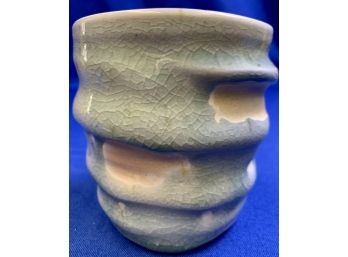 American Art Pottery - Textured Crackle Finish Vessel