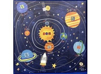 Contemporary Canvas Print On Wooden Frame - 'Blast Off Solar System'