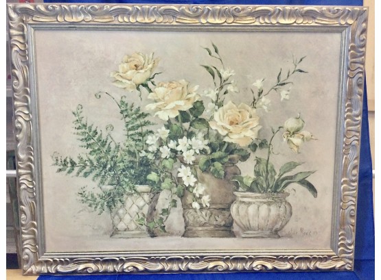 White Roses Floral Still Life - Barbara Mock