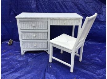 Wicker Desk And Chair
