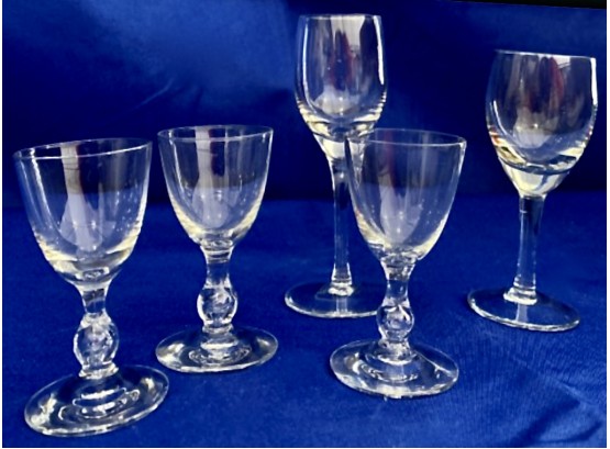 5 Assorted Small Cordial Glasses