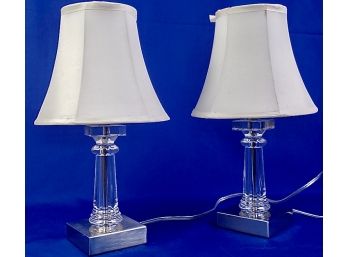 Clear Lucite Bedside Lamps
