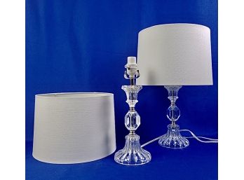 Clear Lucite Side Table Lamps