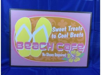 Beach Cafe Metal Sign