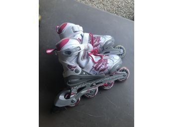 Rollerblades -Youth 1-4, Adjustable- White & Pink