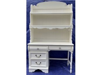 White Childrens Desk With Bookcase And Light
