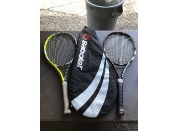 Pair Of Babolat Tennis Rackets With Case