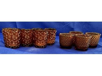 10 Amber Glass Votive Candle Holders