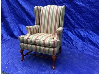Patterned Winged Chair