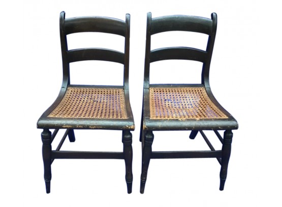 Antique Cane Seat Chairs (2)