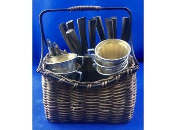 Knives, Spoons, & Picnic Cups & Utensils Basket