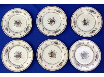 Set Of Six Vintage Spode Porcelain Dinner Plates
