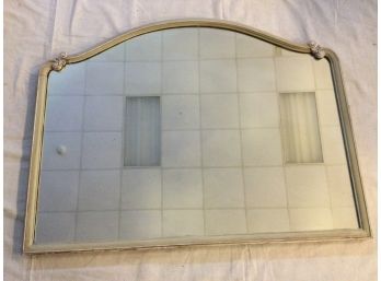 Mirror- Horizontal White Washed Painted Frame, Arched Top