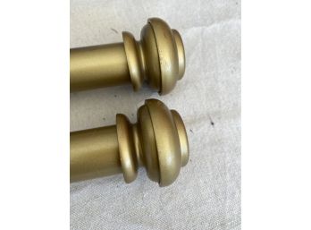 Brass Colored Extendable Curtain Rods. Two Sizes