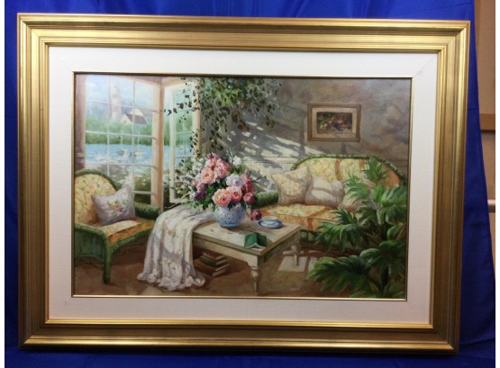 LIving Room French Doors Original Painting By W. Peter