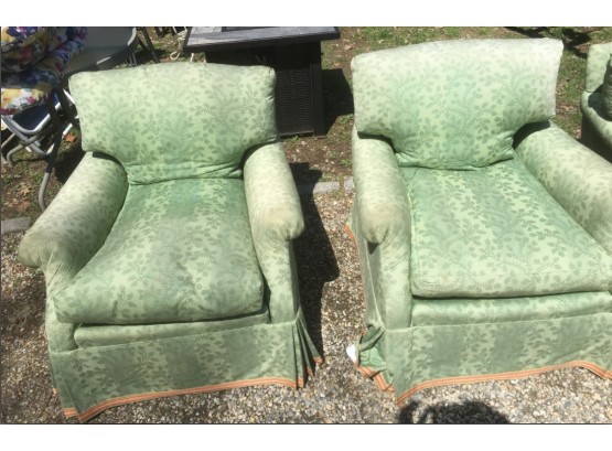 A Pair Of Down Filled Club Chairs