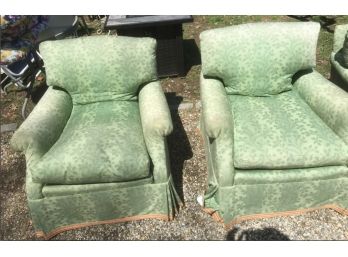 A Pair Of Down Filled Club Chairs