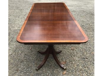 Double Pedestal Dining Table W Three Leaves