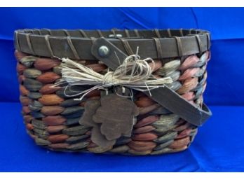 Basket With Leaf Accents