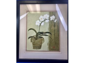 Framed Contemporary Still-life - 'Graceful Orchid'
