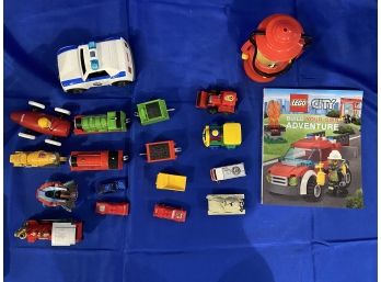 Lot Train And Car And Lego City Book