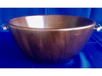 Great Looking Extra Large Wooden Salad Bowl - Signed Atticus