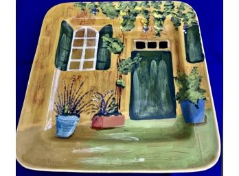 Large Handpainted Pottery Serving Piece -  Made In Italy - Signed 'Vietri'