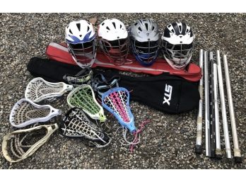 Lacrosse Lot - Heads, Sticks, Helmets, Eye Guards, Carry Bags