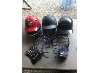 Baseball Helmets, Face Guards, Batting Gloves