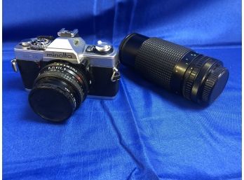 Camera/Lens - Minolta XG-1 35mm Film SLR Automatic Camera W/ 45 & 55mm Lenses And Polarizer