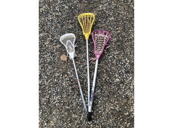 Trio Of Lacrosse Sticks