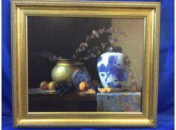 Joan Potter- Blue China Vase - Canvas Transfer