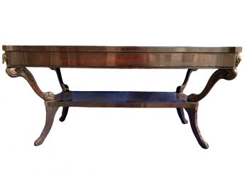 Leather Topped Mahogany Coffee Table