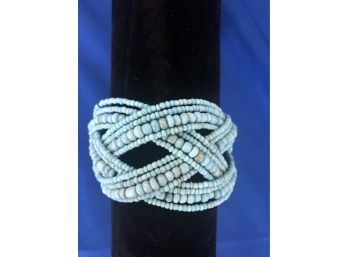 Turquoise Beaded Woven Bracelet