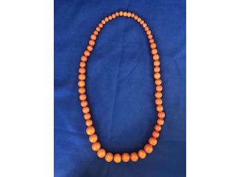 Orange Bead Costume Necklace