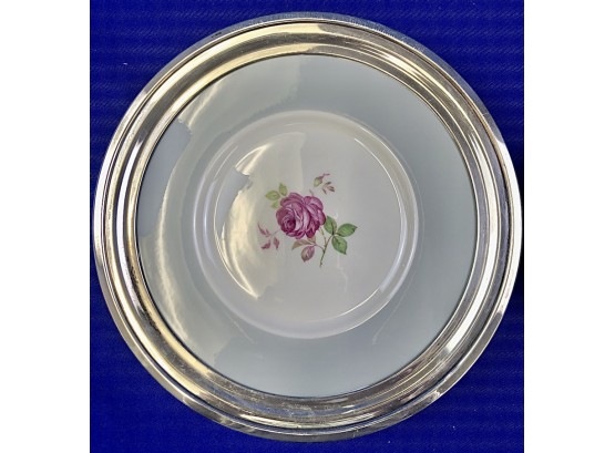 Sterling Silver & Porcelain Trophy Plate - 10' Diameter