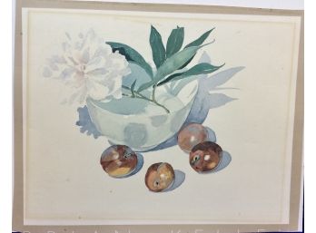 Still Life Print Of  Bowl And Fruit