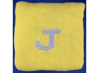 Knit Monogram 'J' Pillow