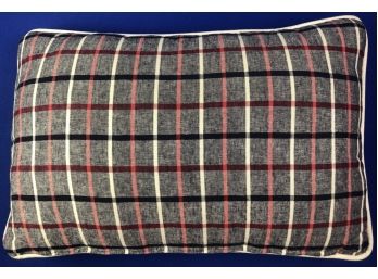 Red, White, & Navy Blue Plaid Pillow