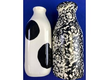 Americana Ceramic Containers - Shaped As Vintage Milk Bottles