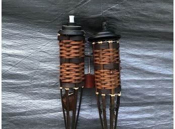 Pair Of Outdoor Tiki Lamps