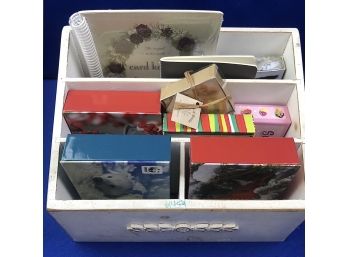 Wooden Desk Organizer With Card Collection