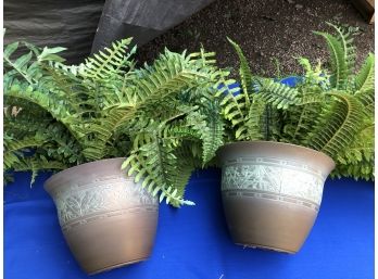Set Of Two Matching Faux Potted Ferns