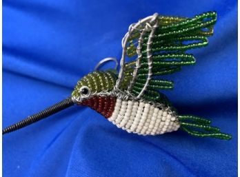 Wired And Beaded Hummingbird Ornament