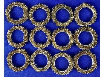 Set Of 12 Gold Beaded Napkin Rings