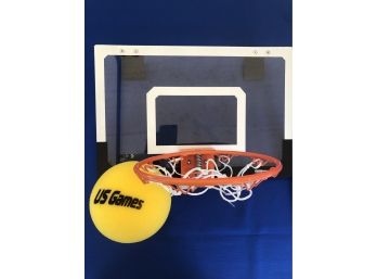 Over-the-Door Acrylic Basketball Hoop & Nerf Ball - Signed 'SKLZ'