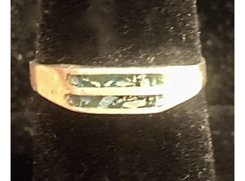 Silver Ring & Turquoise Inlay - Markings Not Legible