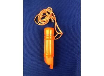 5-In-1 Survival Whistle With Compass And Waterproof Container (Includes Matches) 1 Of 3